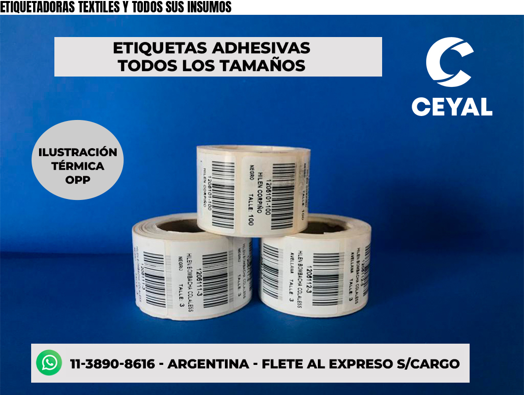 ETIQUETADORAS TEXTILES Y TODOS SUS INSUMOS