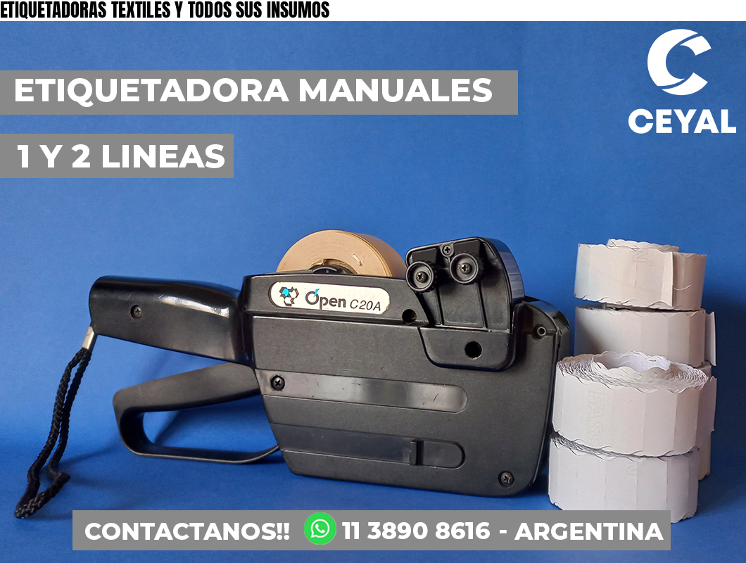 ETIQUETADORAS TEXTILES Y TODOS SUS INSUMOS