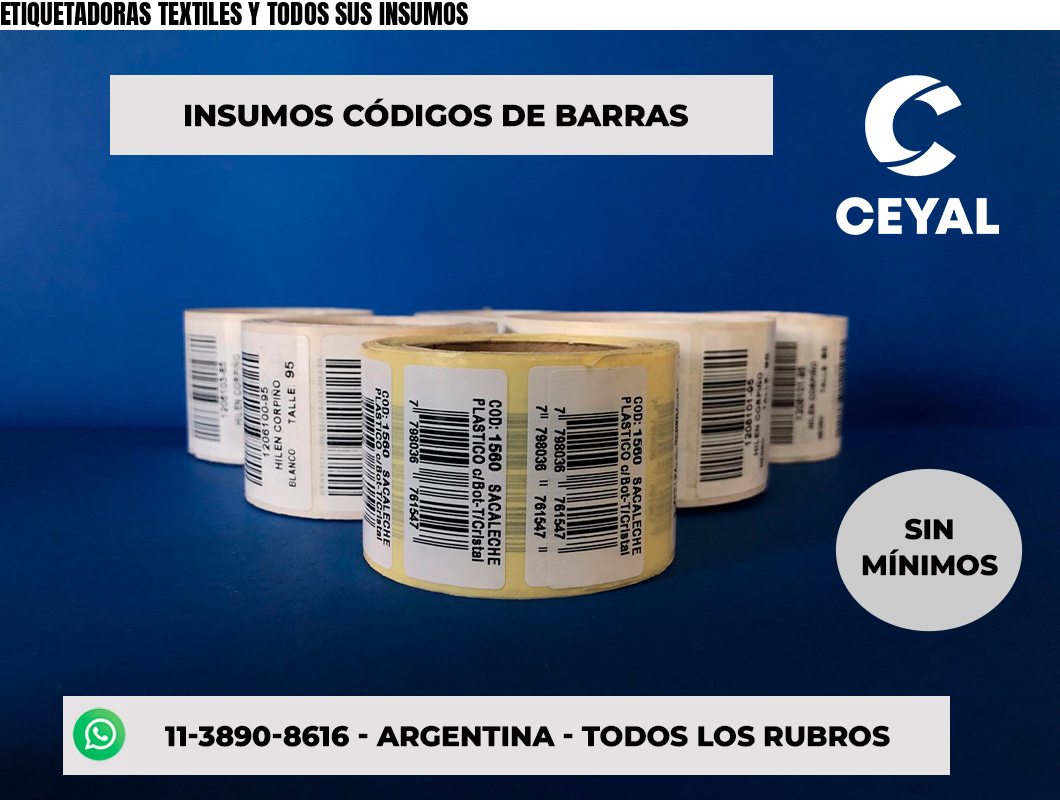 ETIQUETADORAS TEXTILES Y TODOS SUS INSUMOS