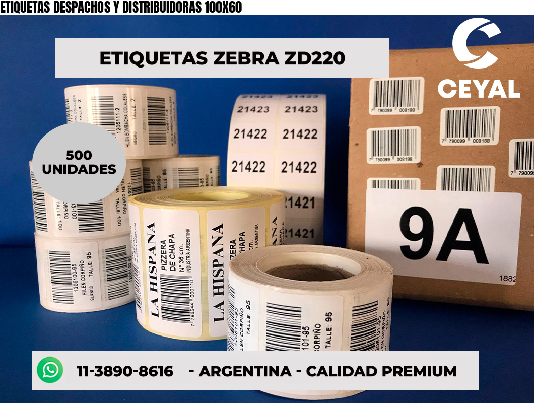 ETIQUETAS DESPACHOS Y DISTRIBUIDORAS 100X60