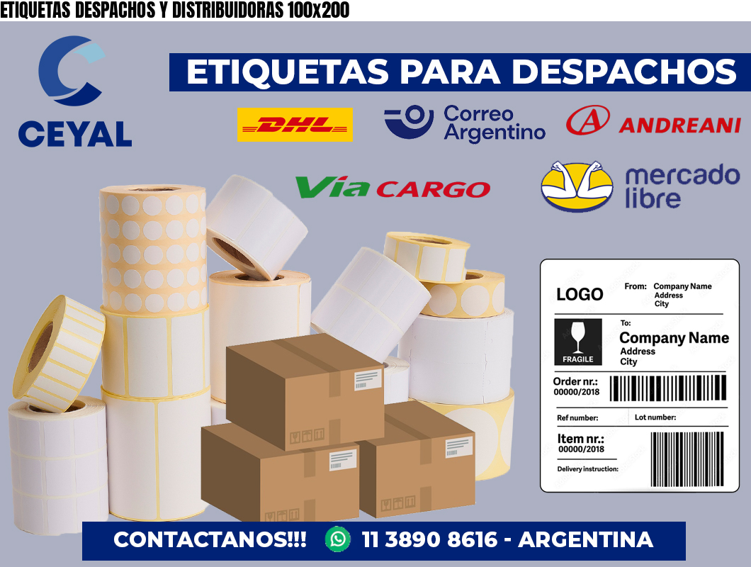 ETIQUETAS DESPACHOS Y DISTRIBUIDORAS 100×200