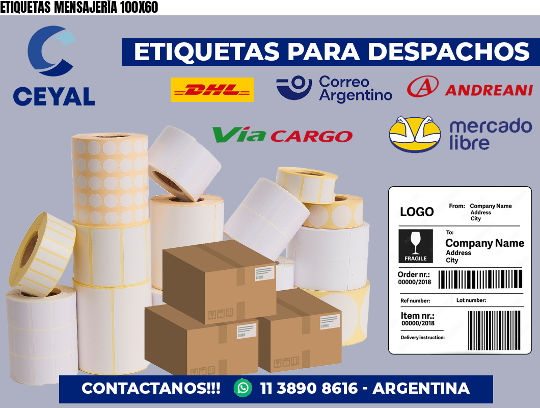 ETIQUETAS MENSAJERÍA 100X60