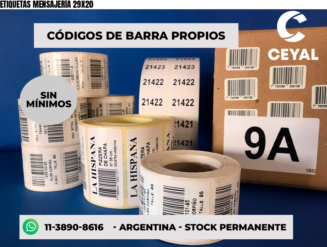 ETIQUETAS MENSAJERÍA 29X20