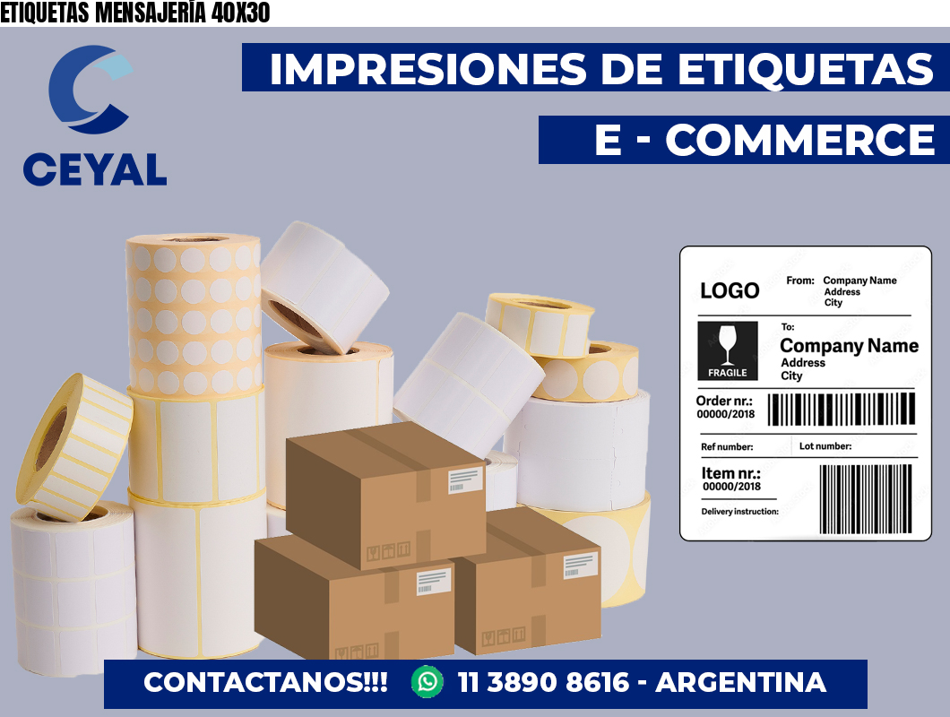 ETIQUETAS MENSAJERÍA 40X30