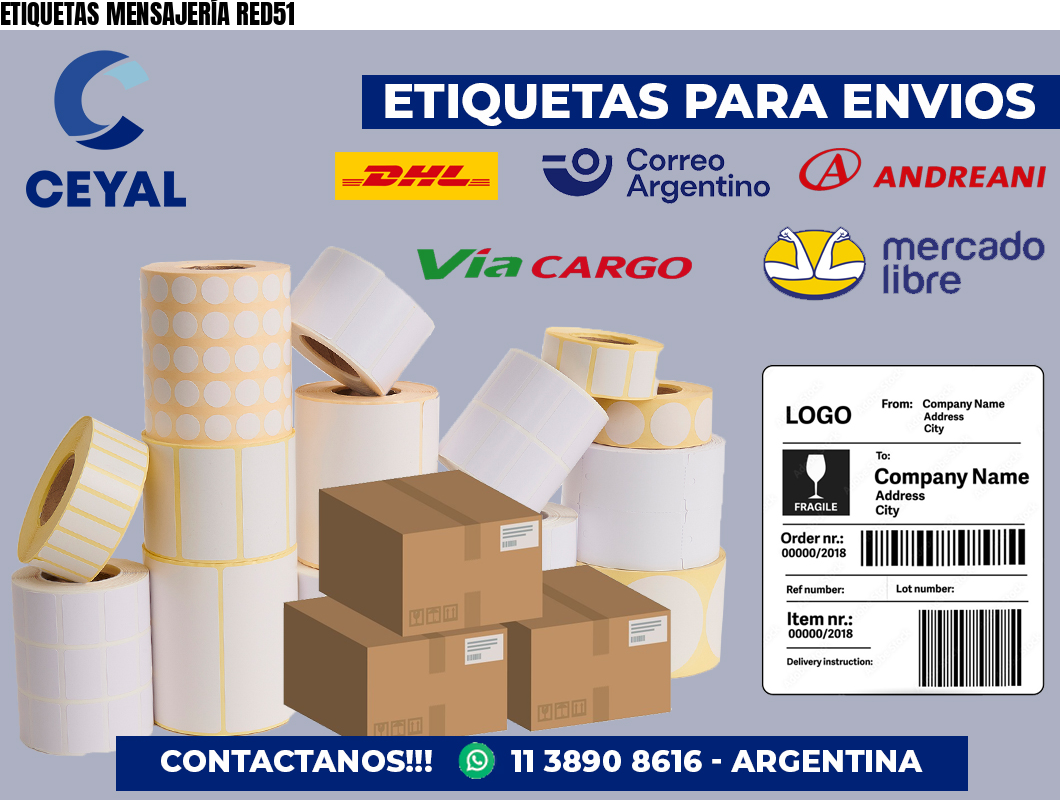 ETIQUETAS MENSAJERÍA RED51