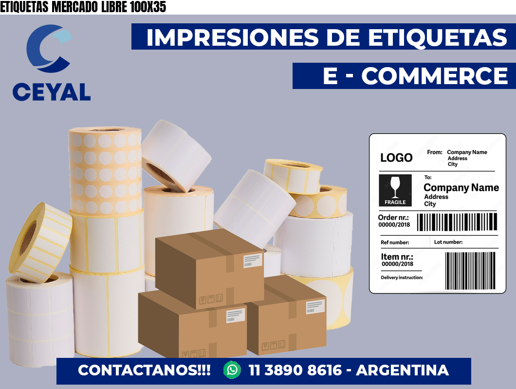 ETIQUETAS MERCADO LIBRE 100X35