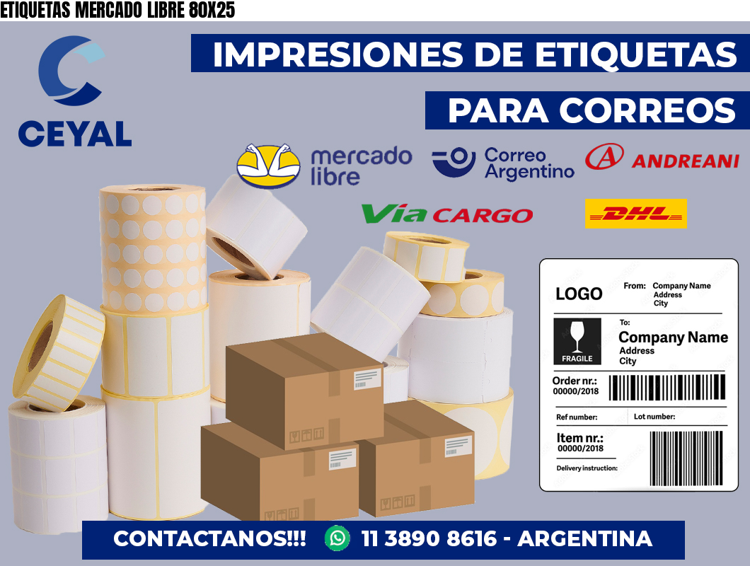 ETIQUETAS MERCADO LIBRE 80X25