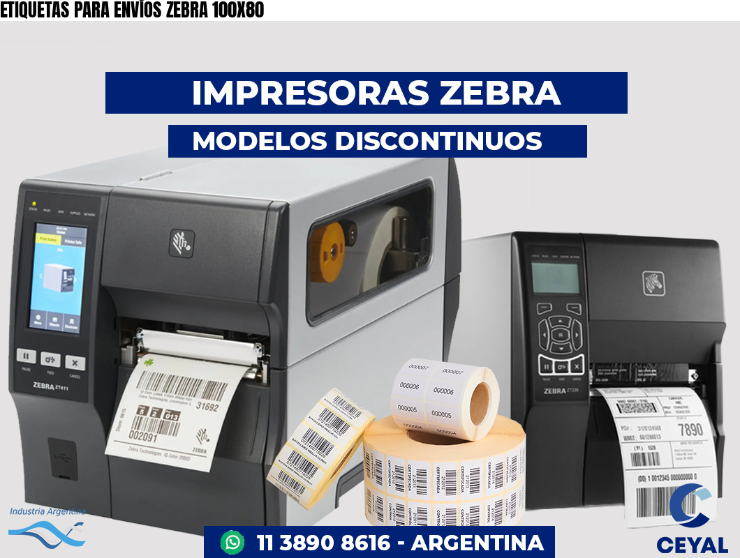 ETIQUETAS PARA ENVÍOS ZEBRA 100X80