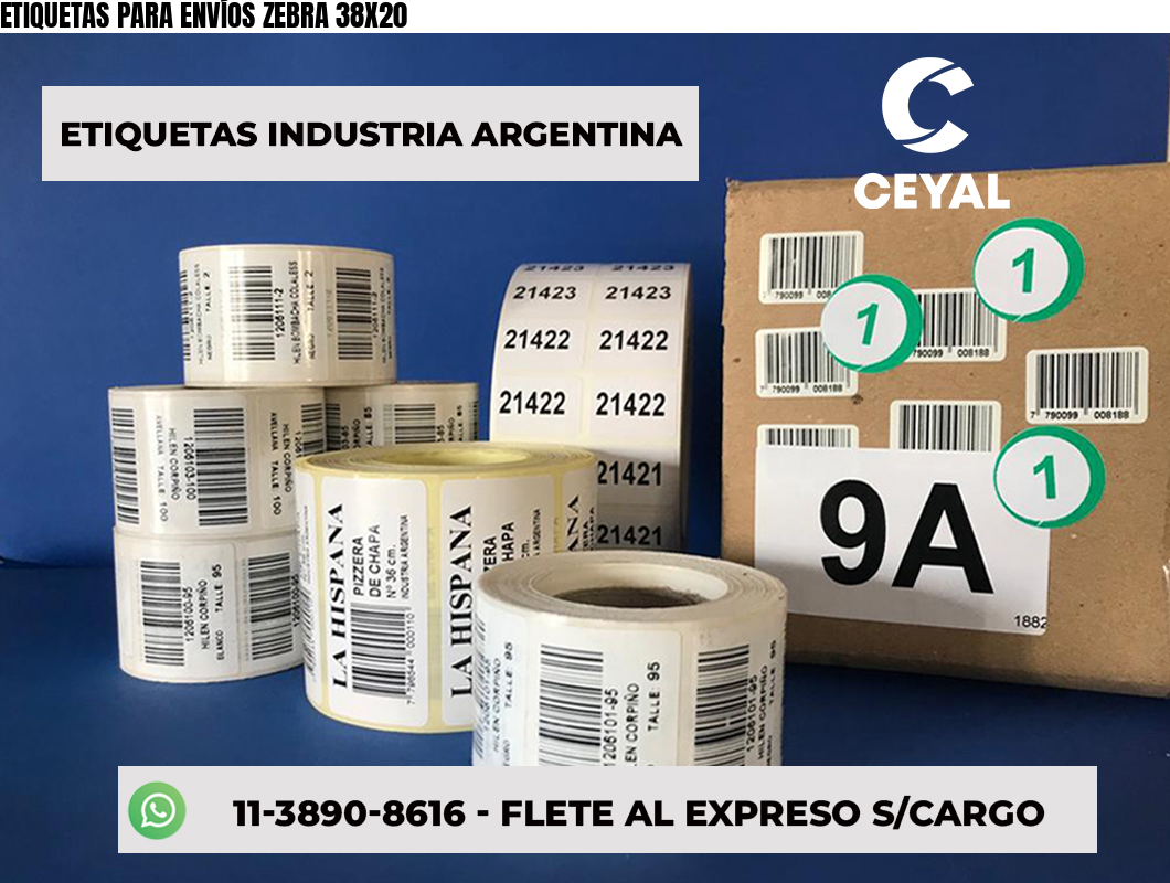 ETIQUETAS PARA ENVÍOS ZEBRA 38X20