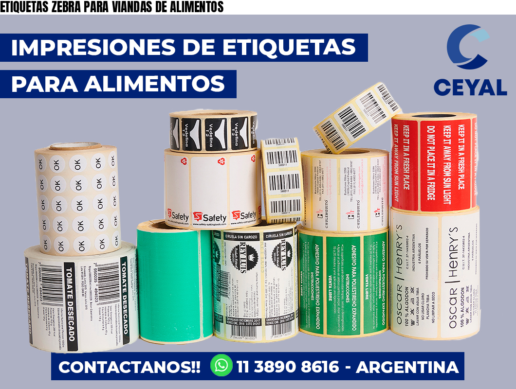 ETIQUETAS ZEBRA PARA VIANDAS DE ALIMENTOS