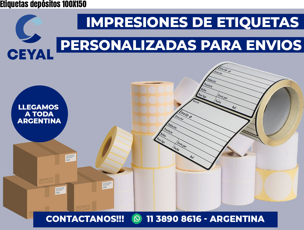 Etiquetas depósitos 100X150