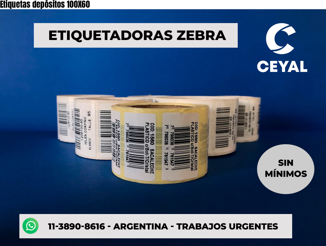 Etiquetas depósitos 100X60