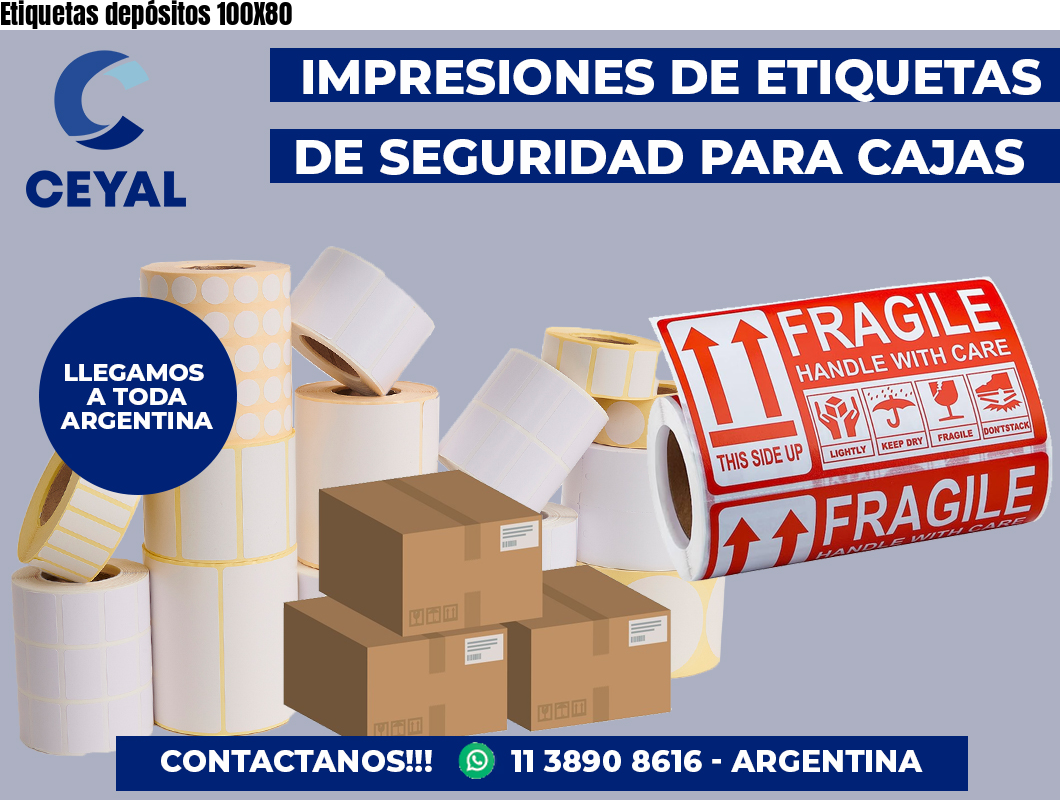 Etiquetas depósitos 100X80
