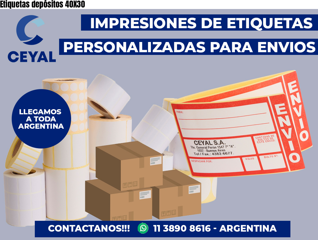 Etiquetas depósitos 40X30