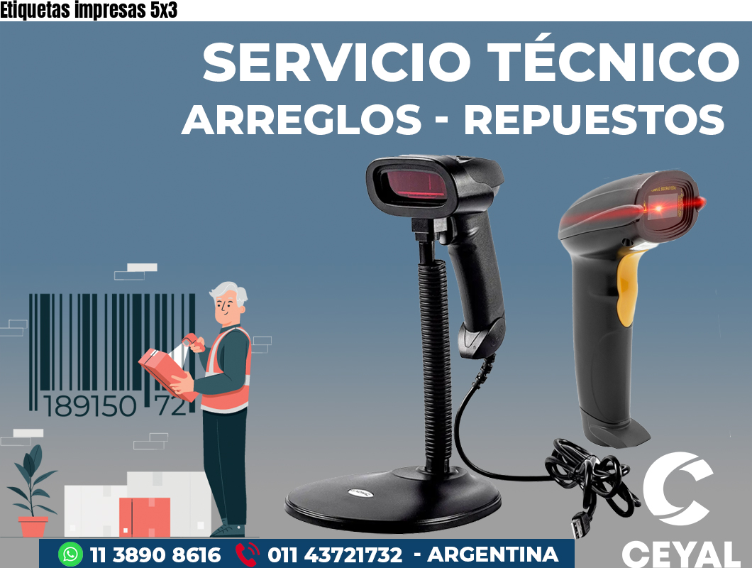 Etiquetas impresas 5x3