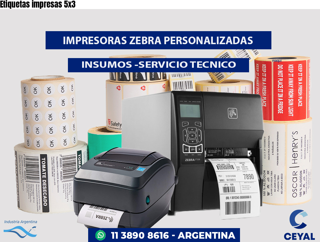 Etiquetas impresas 5x3