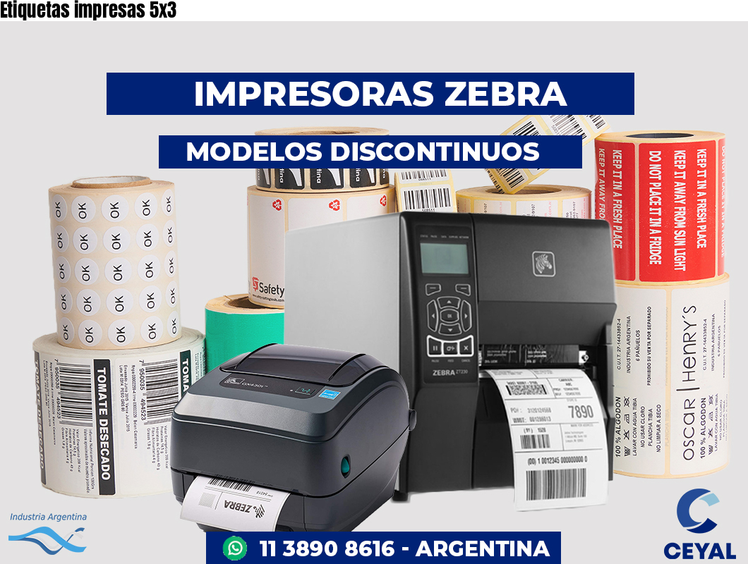 Etiquetas impresas 5x3
