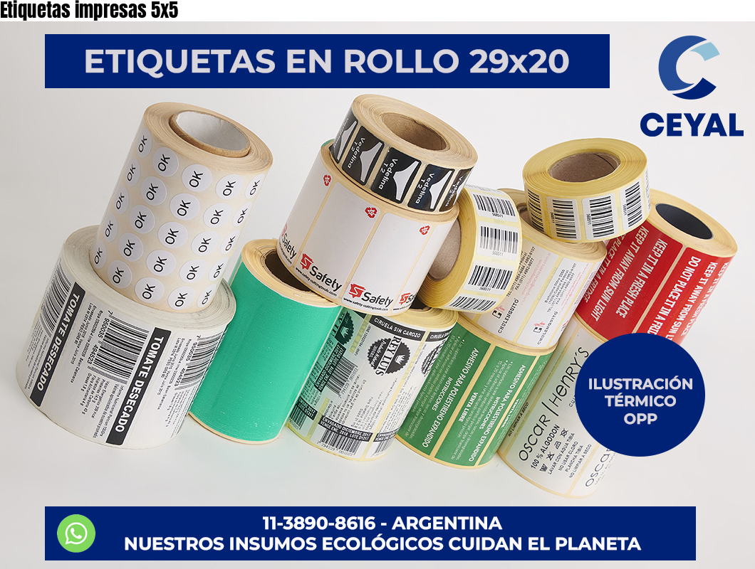 Etiquetas impresas 5×5