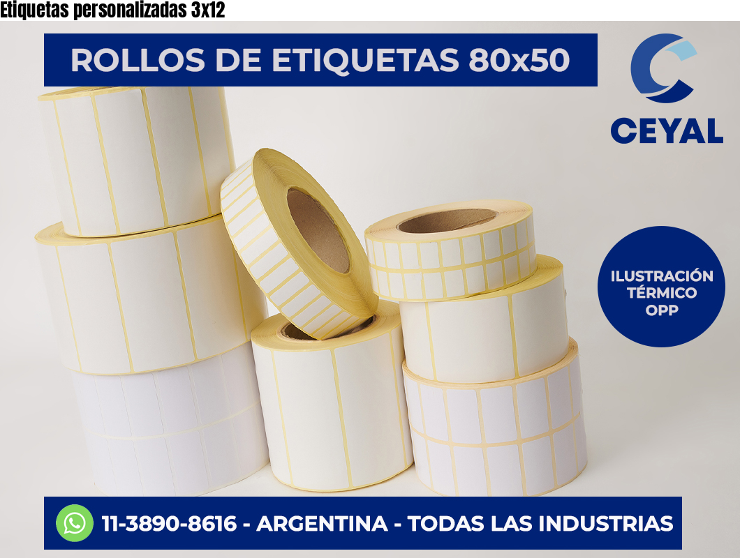 Etiquetas personalizadas 3×12