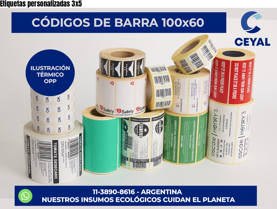 Etiquetas personalizadas 3×5
