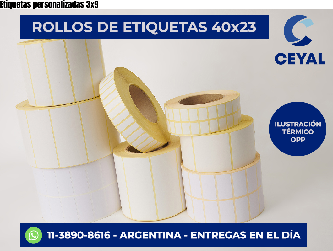 Etiquetas personalizadas 3×9