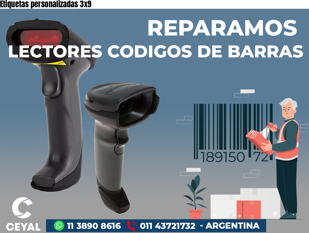 Etiquetas personalizadas 3x9 