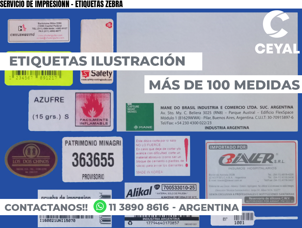 SERVICIO DE IMPRESIÓNN – ETIQUETAS ZEBRA