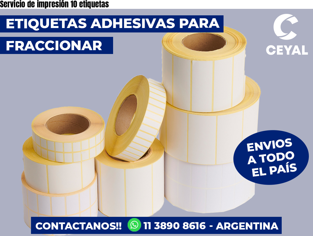 Servicio de impresión 10 etiquetas