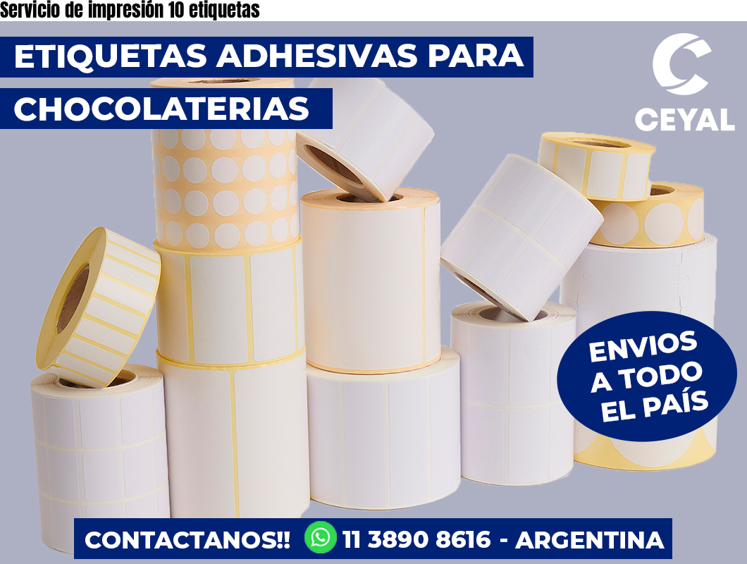 Servicio de impresión 10 etiquetas