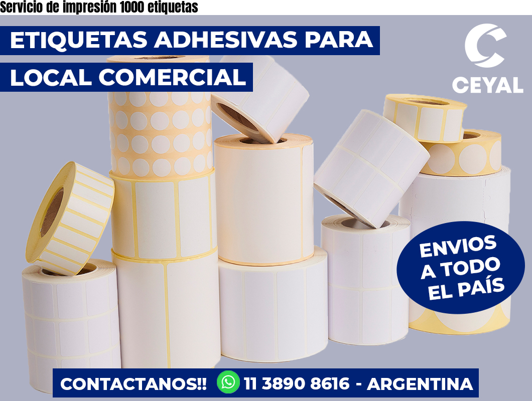 Servicio de impresión 1000 etiquetas