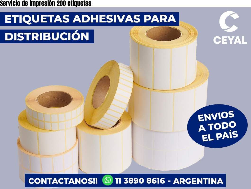 Servicio de impresión 200 etiquetas