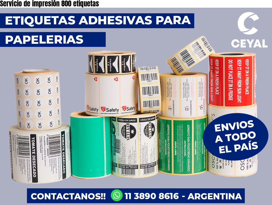 Servicio de impresión 800 etiquetas