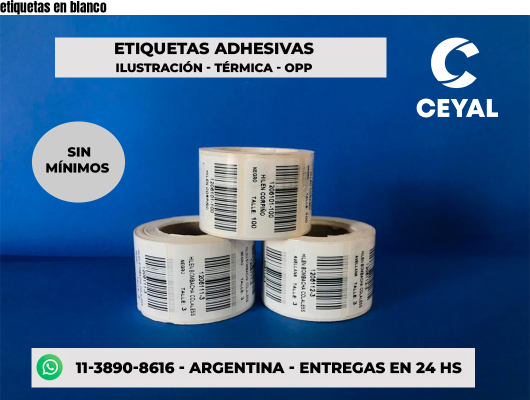 etiquetas en blanco