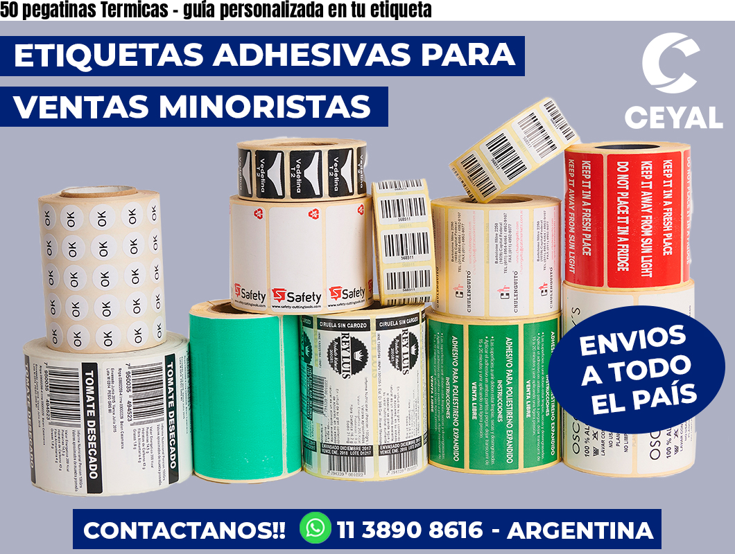 50 pegatinas Termicas - guía personalizada en tu etiqueta