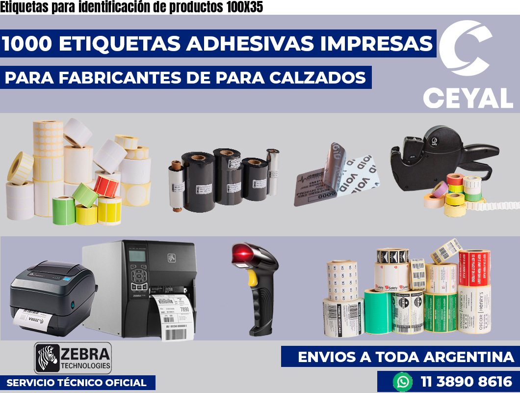 Etiquetas para identificación de productos 100X35