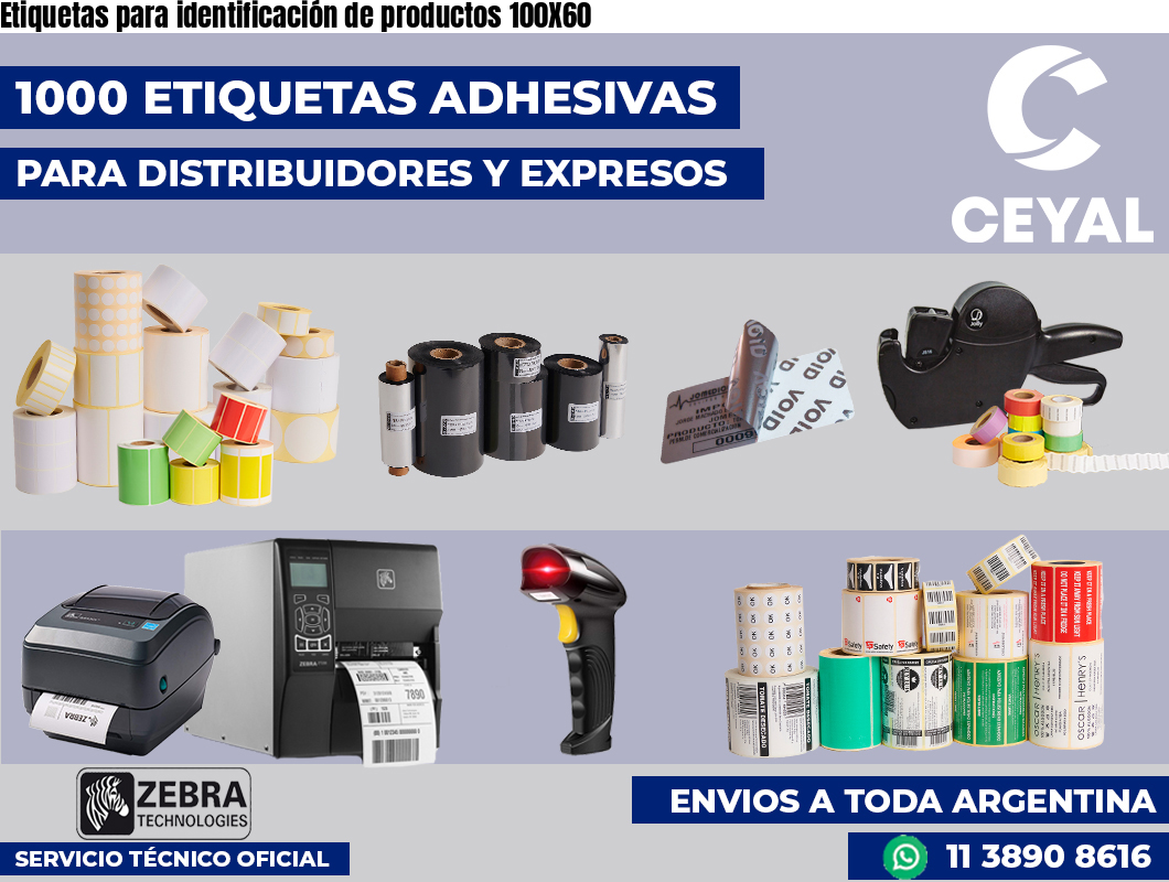 Etiquetas para identificación de productos 100X60