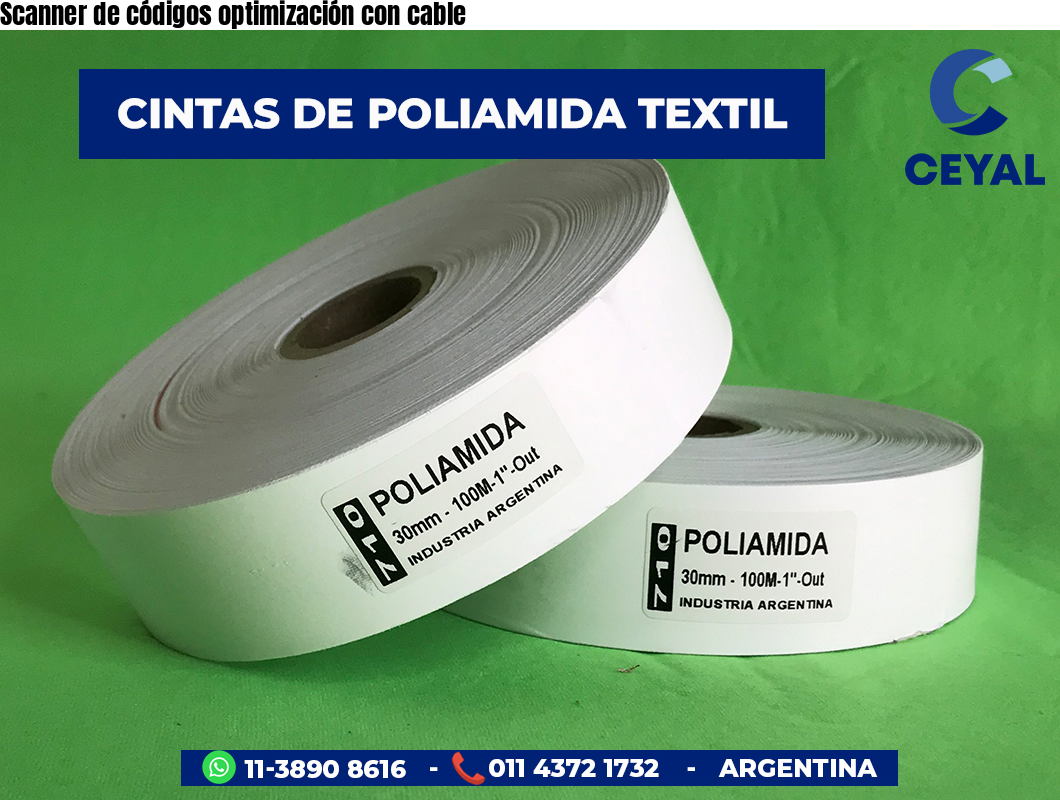 Scanner de códigos optimización con cable