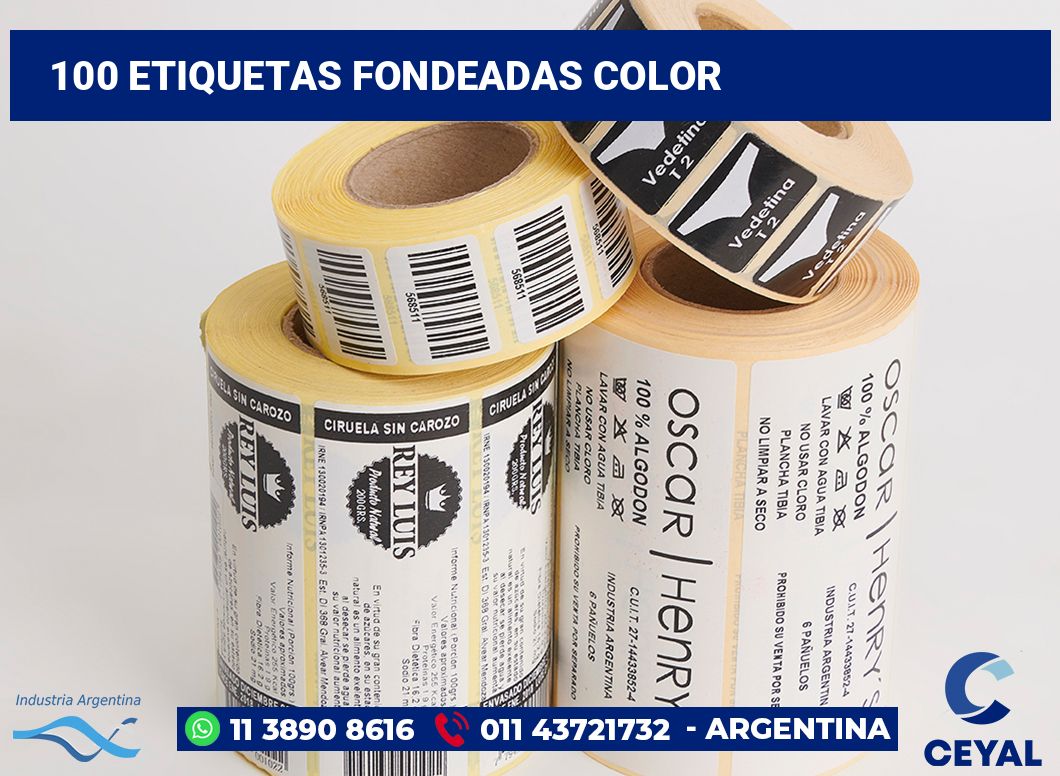 100 Etiquetas fondeadas color