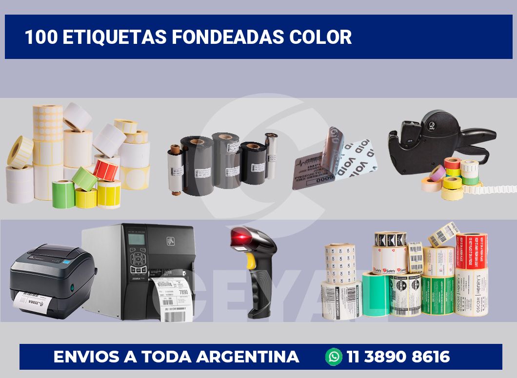 100 Etiquetas fondeadas color