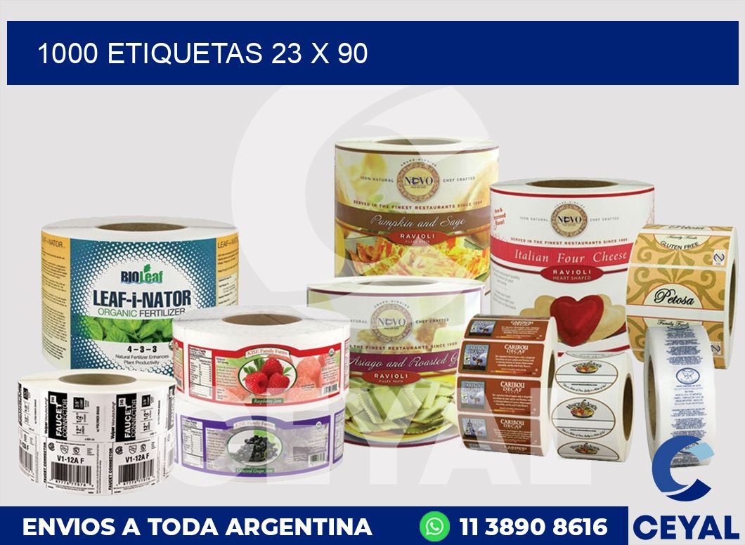 1000 etiquetas 23 x 90
