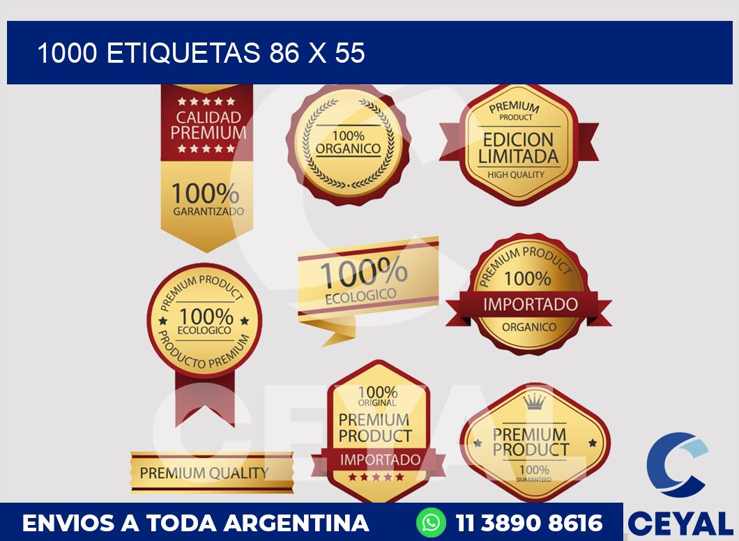 1000 etiquetas 86 x 55