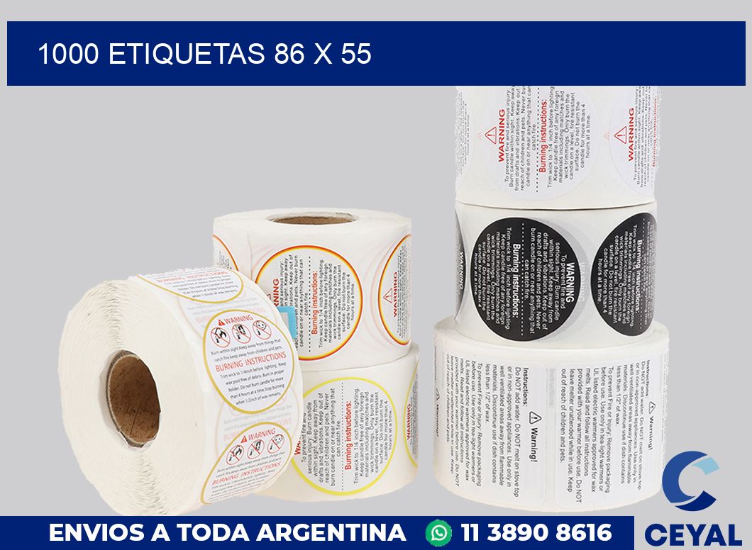 1000 etiquetas 86 x 55