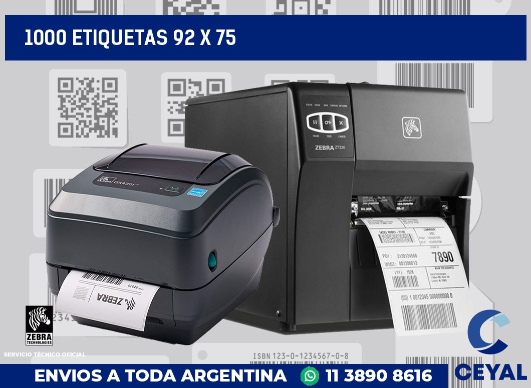 1000 etiquetas 92 x 75