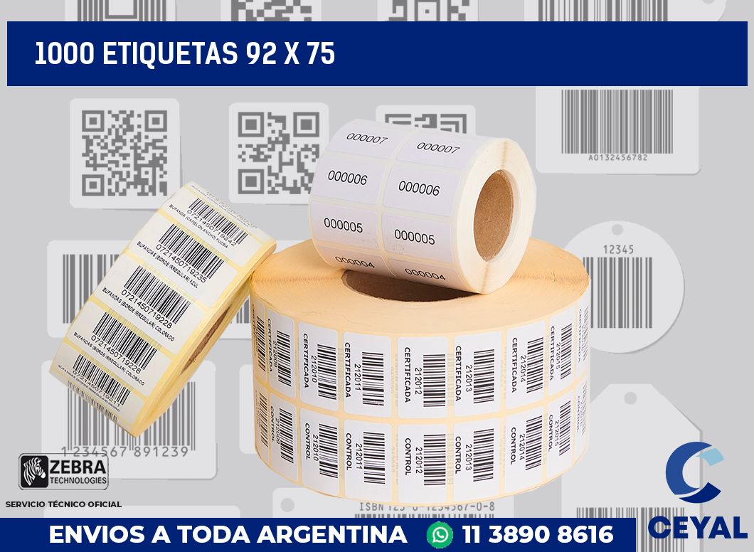 1000 etiquetas 92 x 75