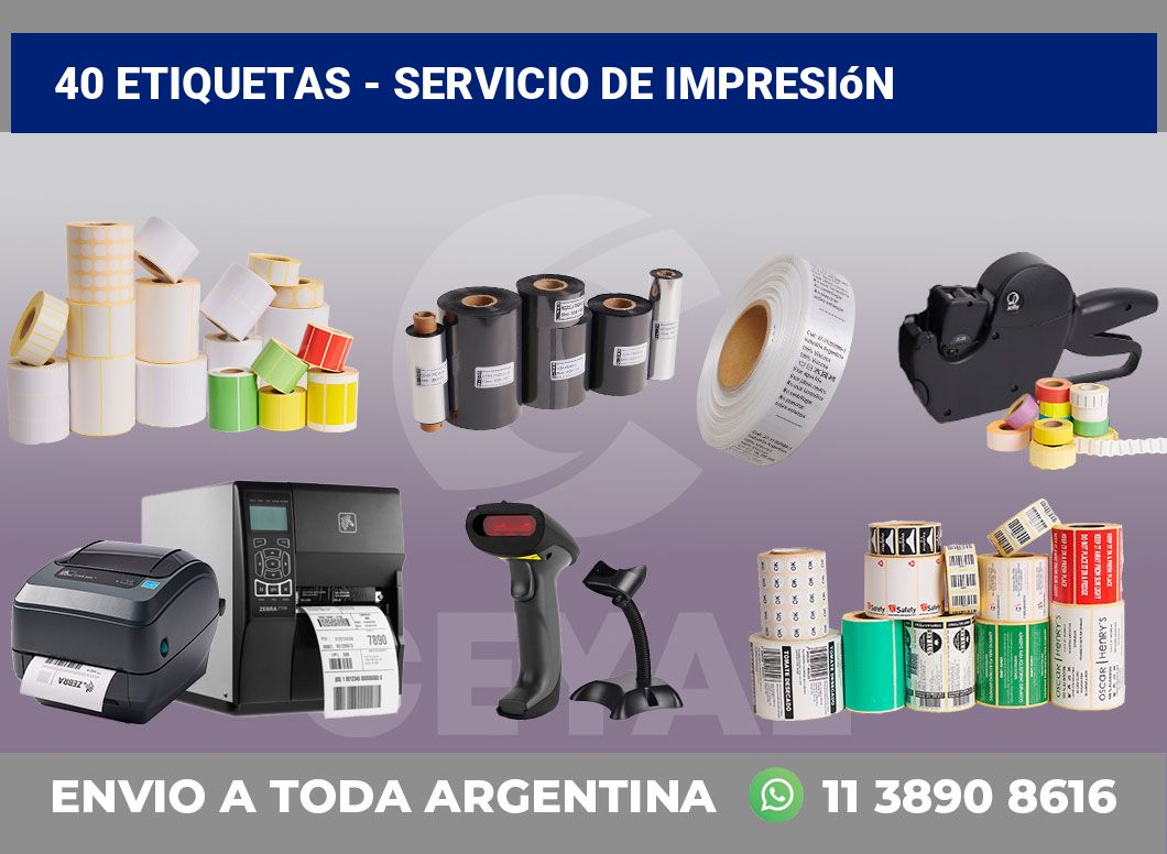 40 etiquetas – servicio de impresión