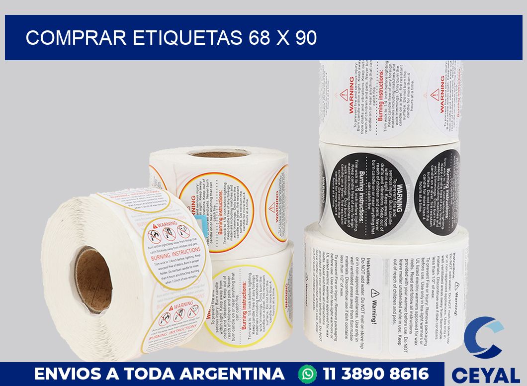 Comprar etiquetas 68 x 90