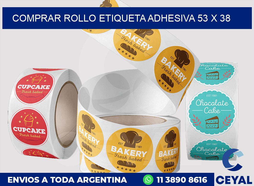 Comprar rollo etiqueta adhesiva 53 x 38