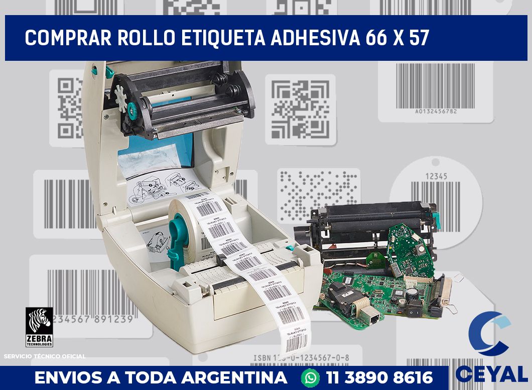 Comprar rollo etiqueta adhesiva 66 x 57