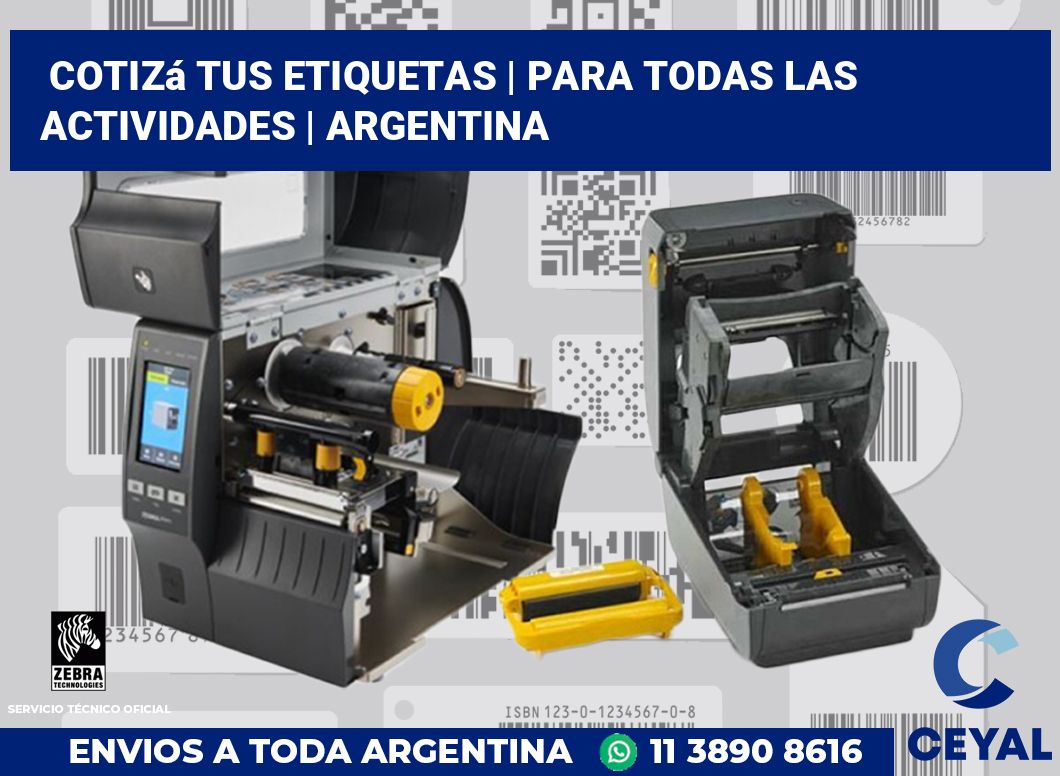 Cotizá tus etiquetas | Para todas las actividades | Argentina