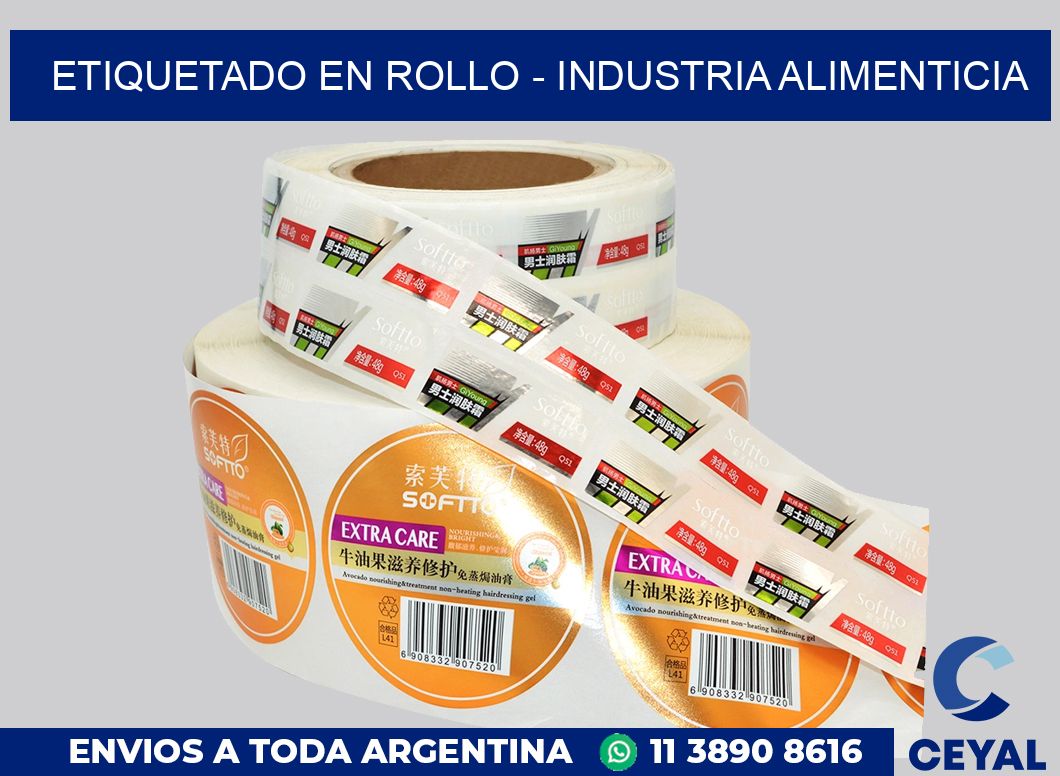 ETIQUETADO EN ROLLO – INDUSTRIA ALIMENTICIA